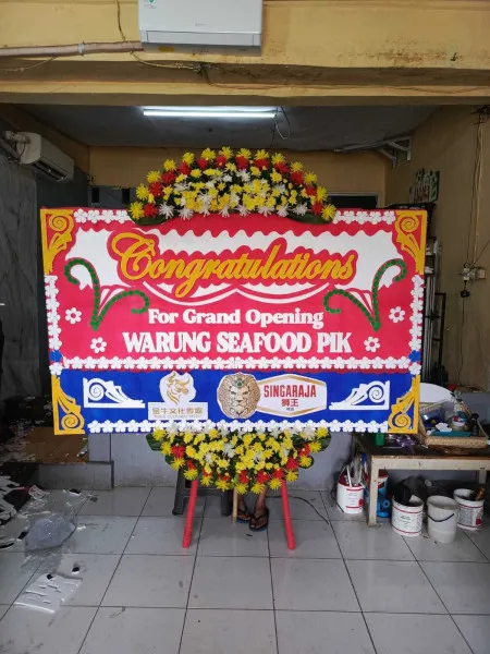 Papan Bunga Ucapan Selamat Jembatan Besi